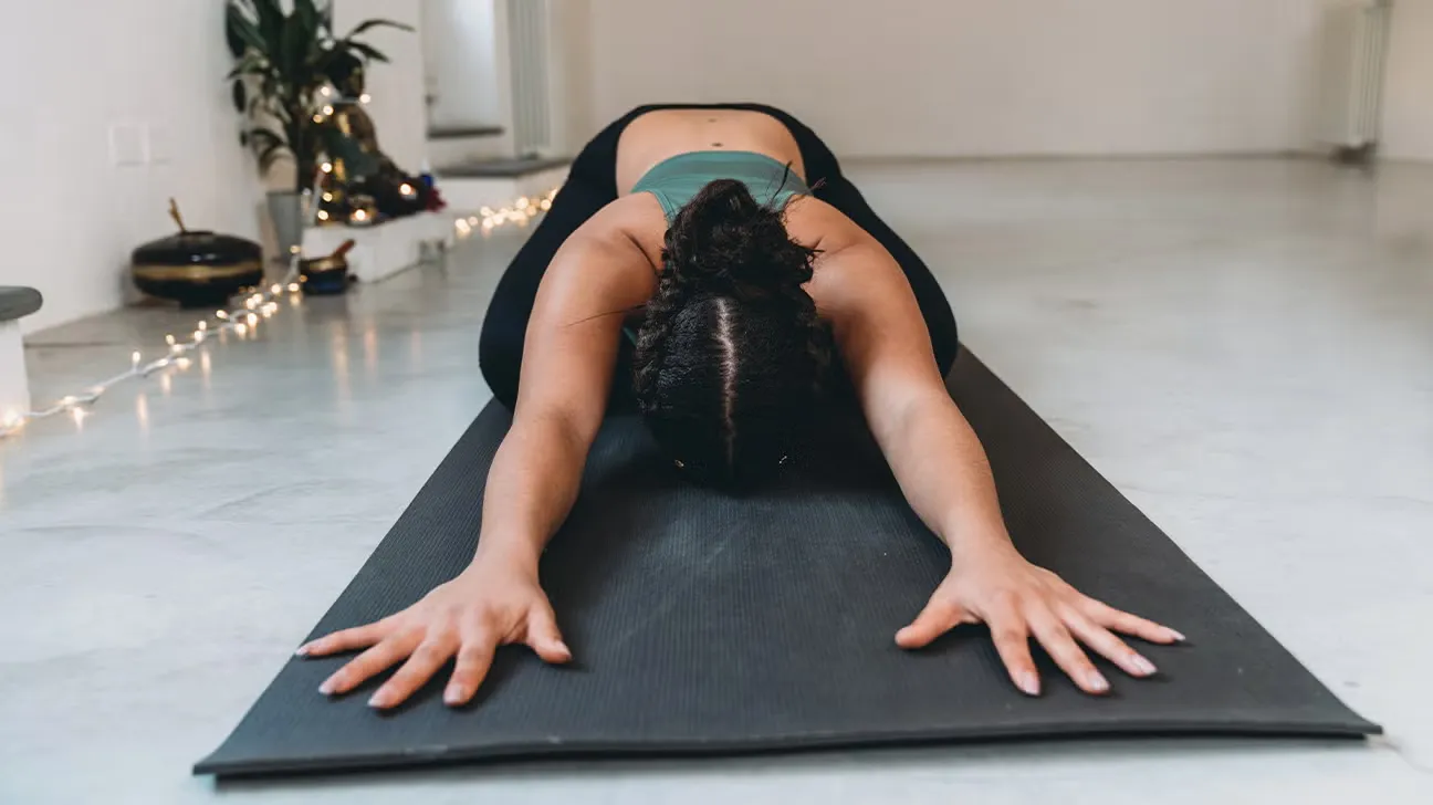 Peaceful morning routine with gentle stretching in natural light